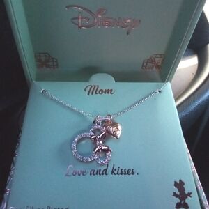 Disney Minnie Mouse Silver Plated Mom Necklace
